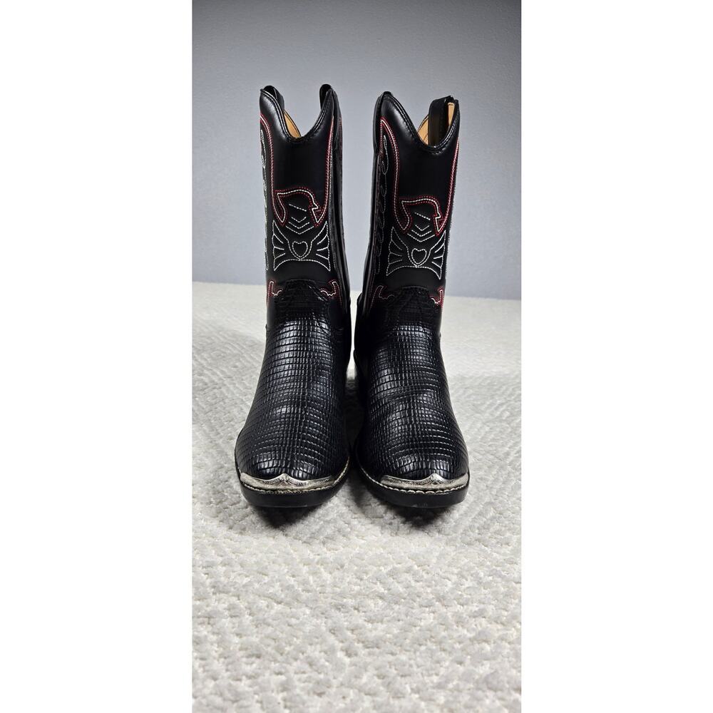 Durango kids Cowboy boots BT940 Lizard print black/red/white Western Size 6D